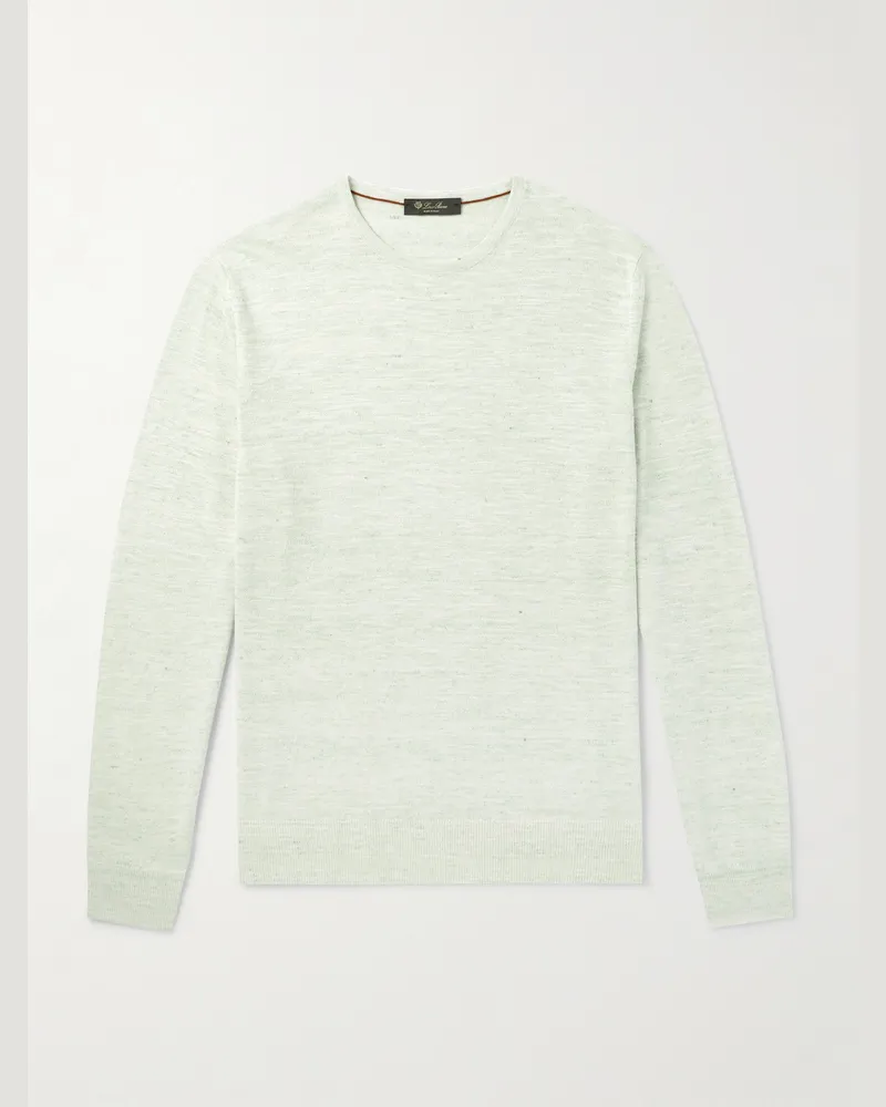 Loro Piana Pullover aus einer Leinen-Seidenmischung Grün