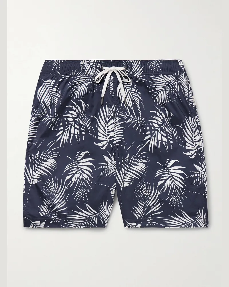 Onia Charles gerade geschnittene mittellange Badeshorts mit Print Blau