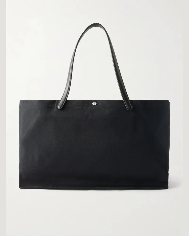 The Row XL Idaho Cotton-Canvas Weekend Bag Black