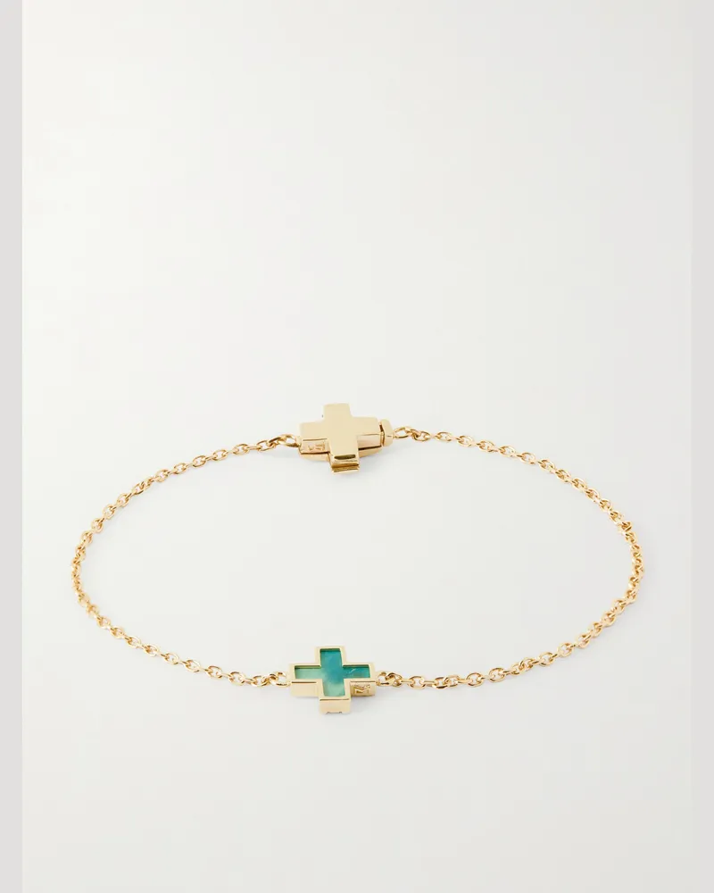 Luis Morais Armband aus 14 Karat Gold mit Türkis Gold