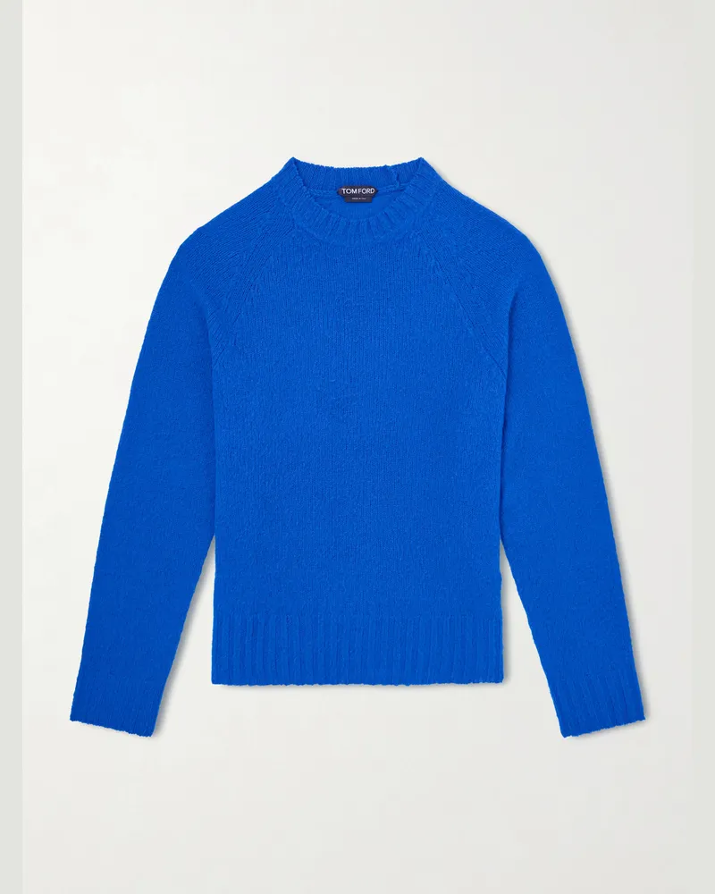 Tom Ford Brushed Cashmere Sweater Blue