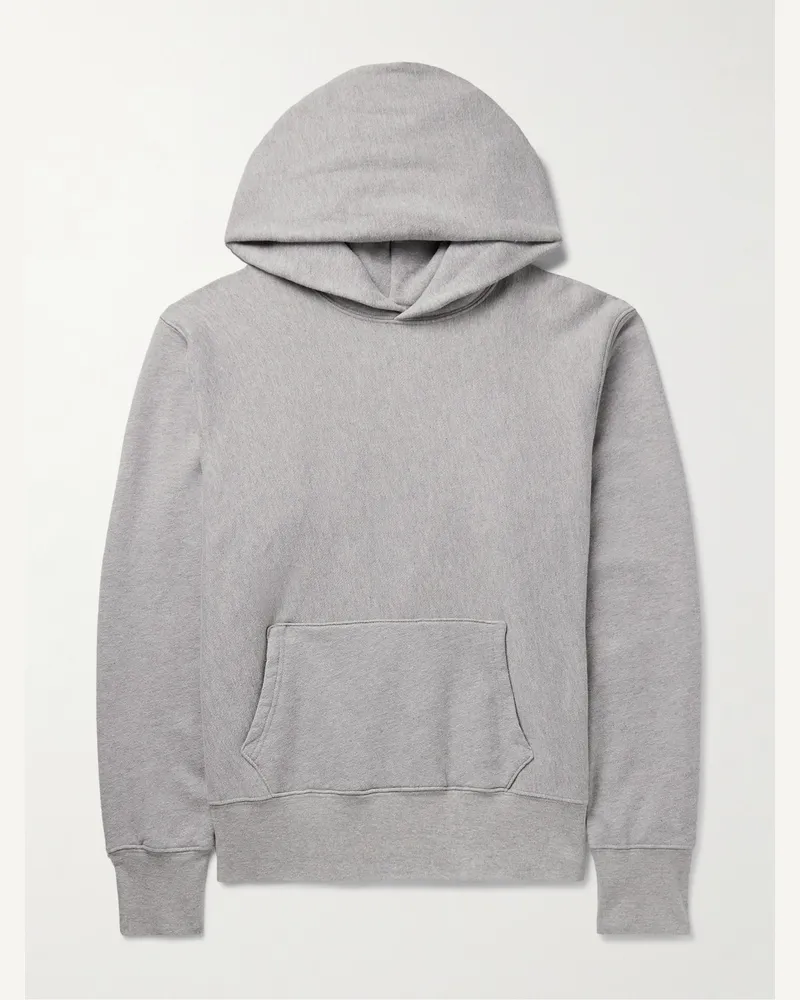 LES TIEN Heavyweight Structured-Fleece Cotton-Jersey Hoodie Gray