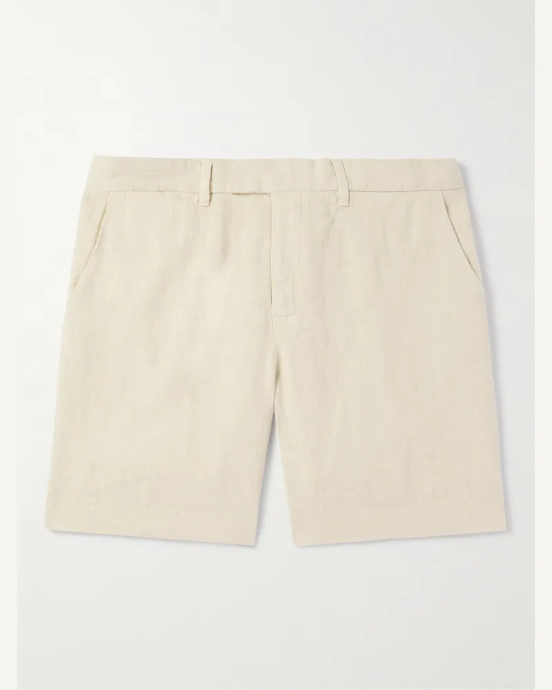 MR P. Gerade geschnittene Bermudashorts aus Leinen Neutral