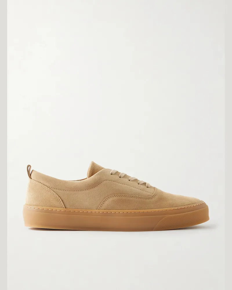 MR P. Classic Plimsoll Suede Sneakers Brown