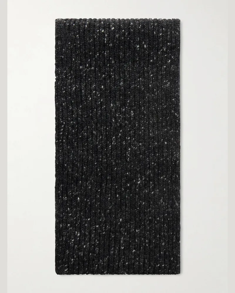 Inis Meáin Ribbed Cashmere Scarf Black