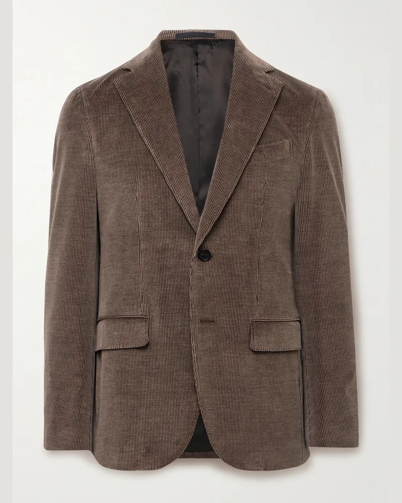 Caruso Cotton-Blend Corduroy Suit Jacket Brown