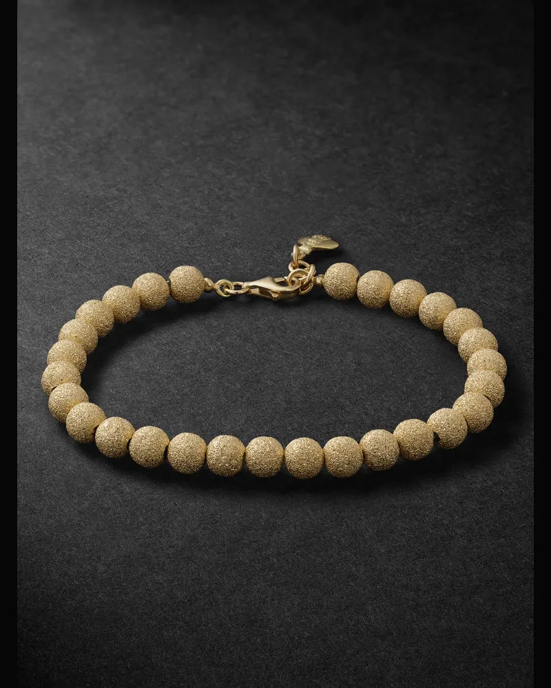 Carolina Bucci Florentine Finish Armband mit Zierperlen aus 18 Karat Gold Braun