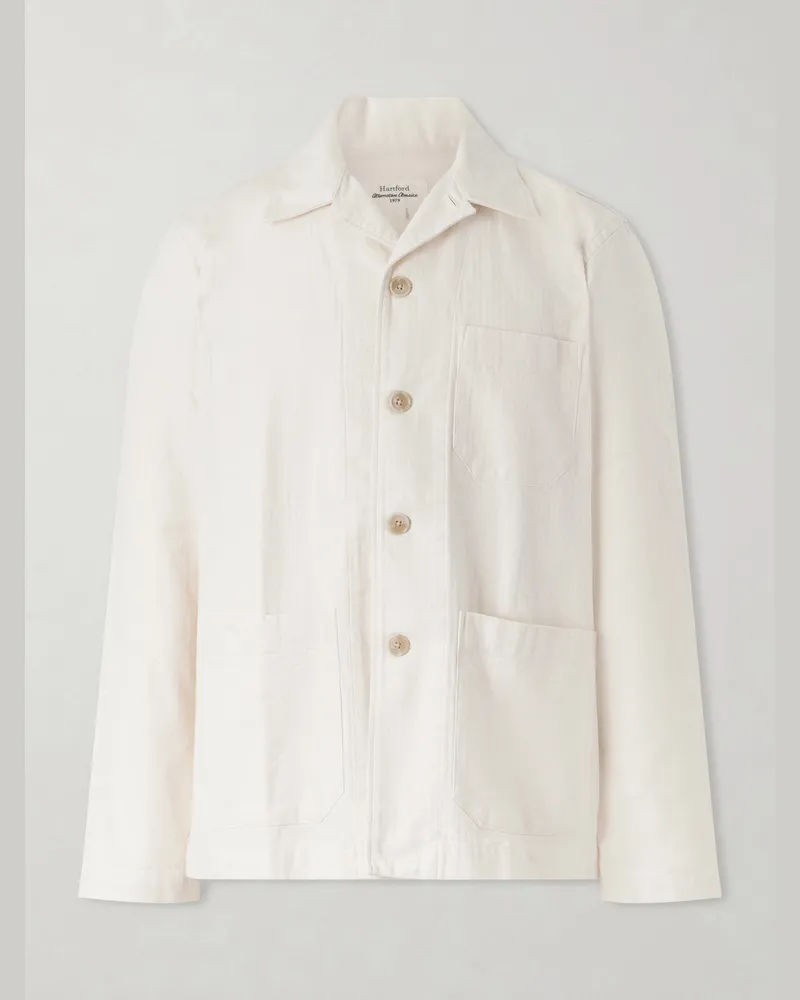 Hartford Perry Herringbone Cotton Jacket Neutrals
