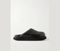Padded Leather Platform Mules