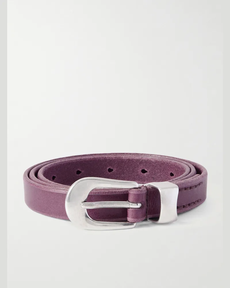 Our Legacy 2cm Leather Belt Burgundy
