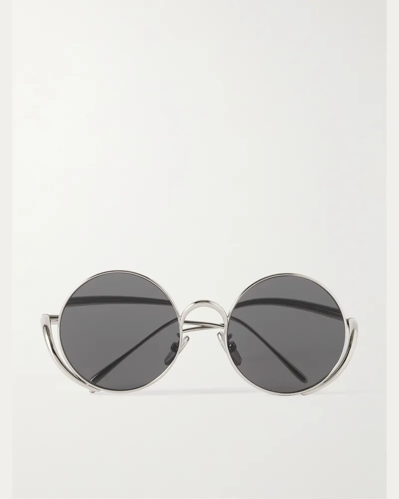 Loewe Round-Frame Silver-Tone Sunglasses Silver