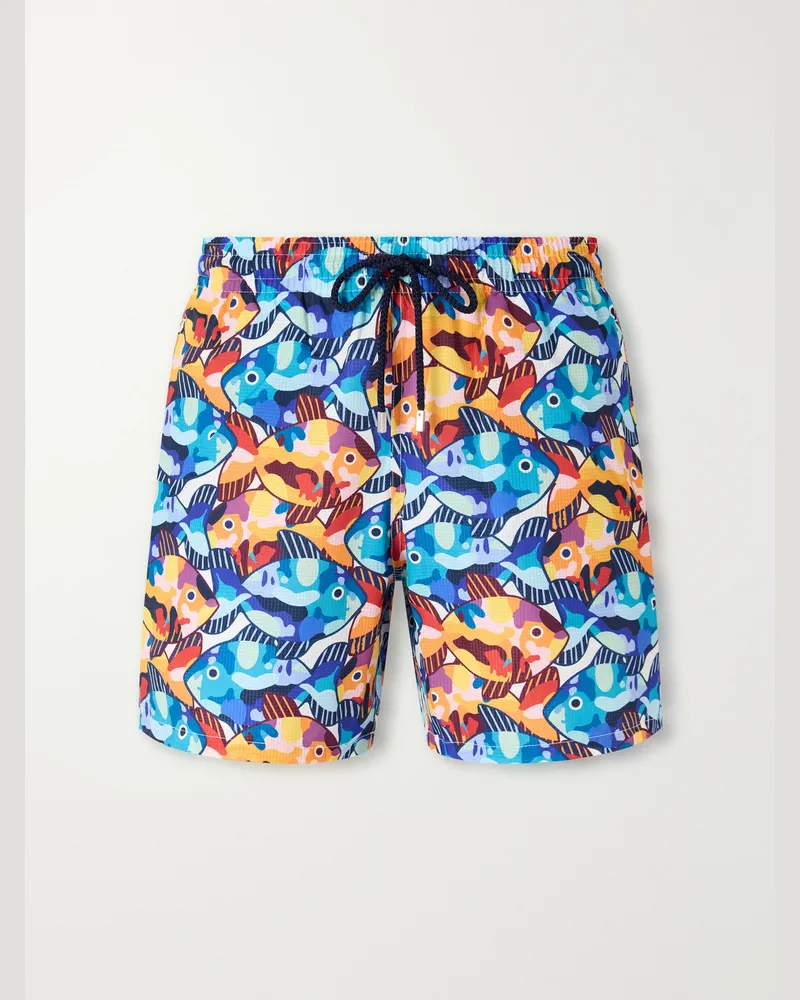 Vilebrequin Mahina Straight-Leg Mid-Lenght Printed Shell Swim Shorts Multi