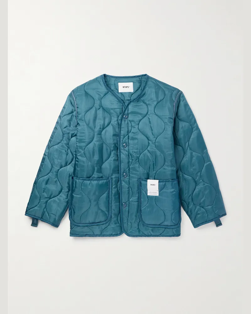 WTAPS WLJ Steppjacke aus Nylon-Ripstop mit Logoapplikation Blau