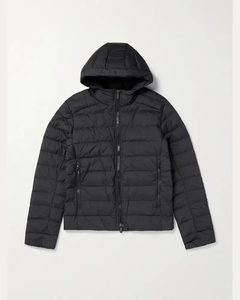 Canada Goose Crofton Daunenjacke aus gestepptem „EnduraLuxe“-Material mit Kapuze und Logoapplikation Schwarz