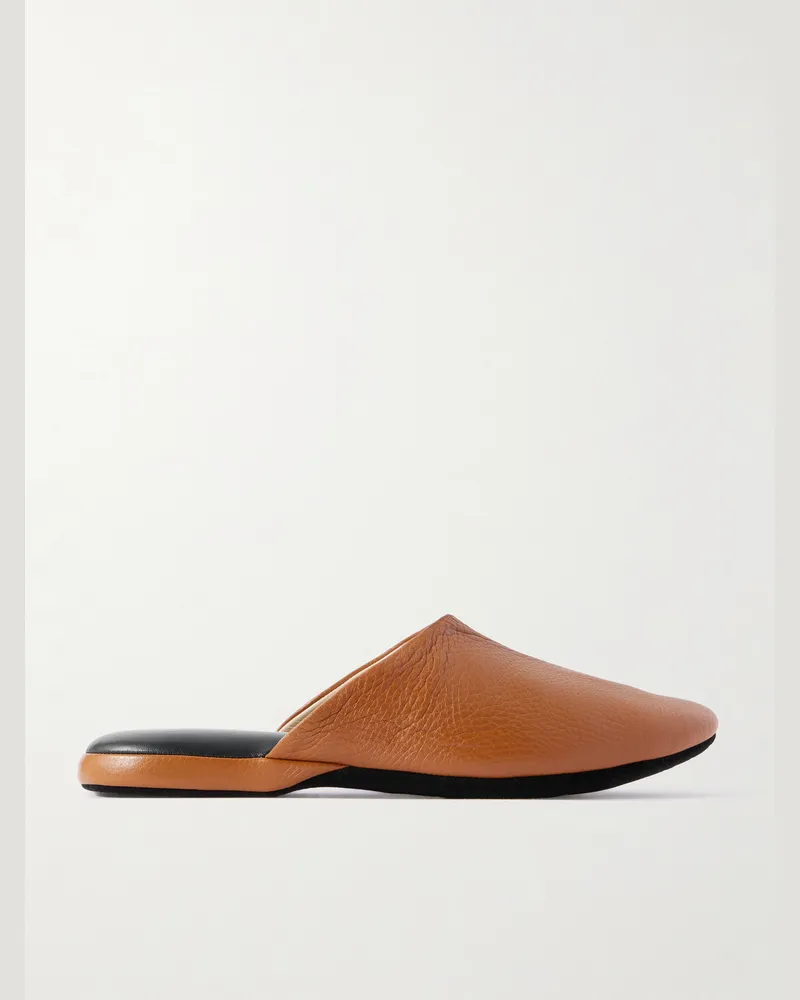 Charvet Nappa Leather Slippers Brown