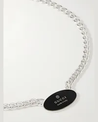 Gucci Gliederkette aus Sterlingsilber mit Emaille Silber