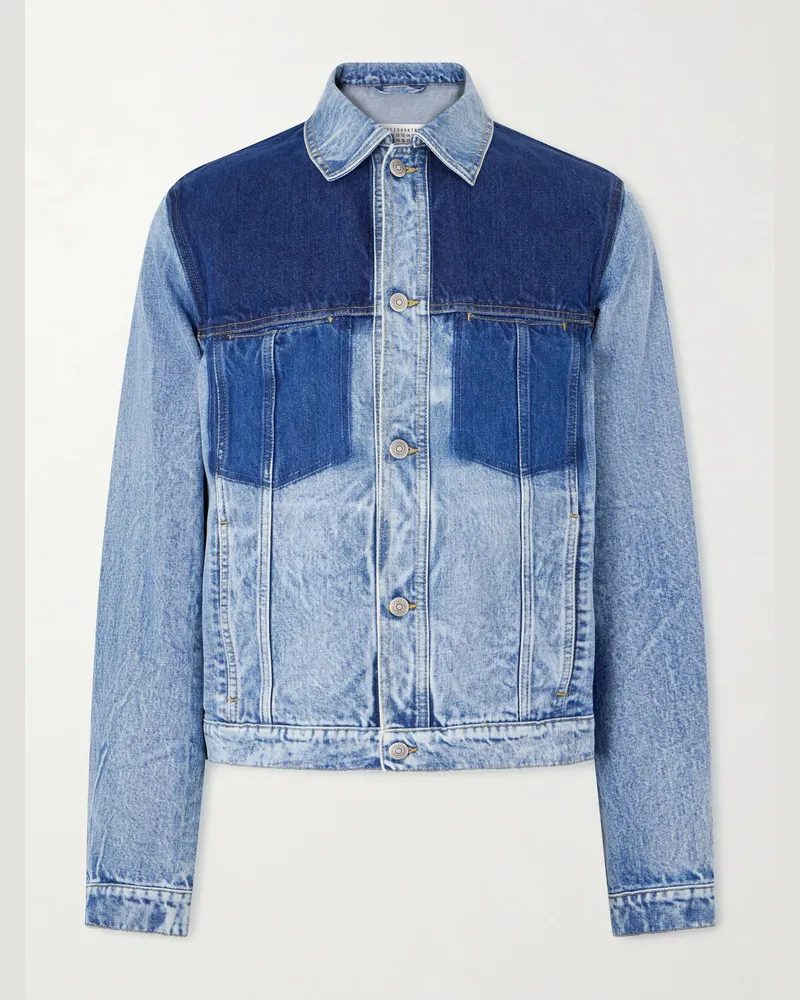 Maison Margiela Patchwork Denim Jacket Blue