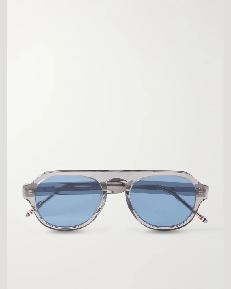 Thom Browne Round-Frame Acetate Sunglasses Silver