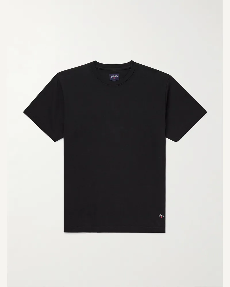 Noah NYC T-Shirt aus recyceltem Baumwoll-Jersey mit Logoprint Schwarz