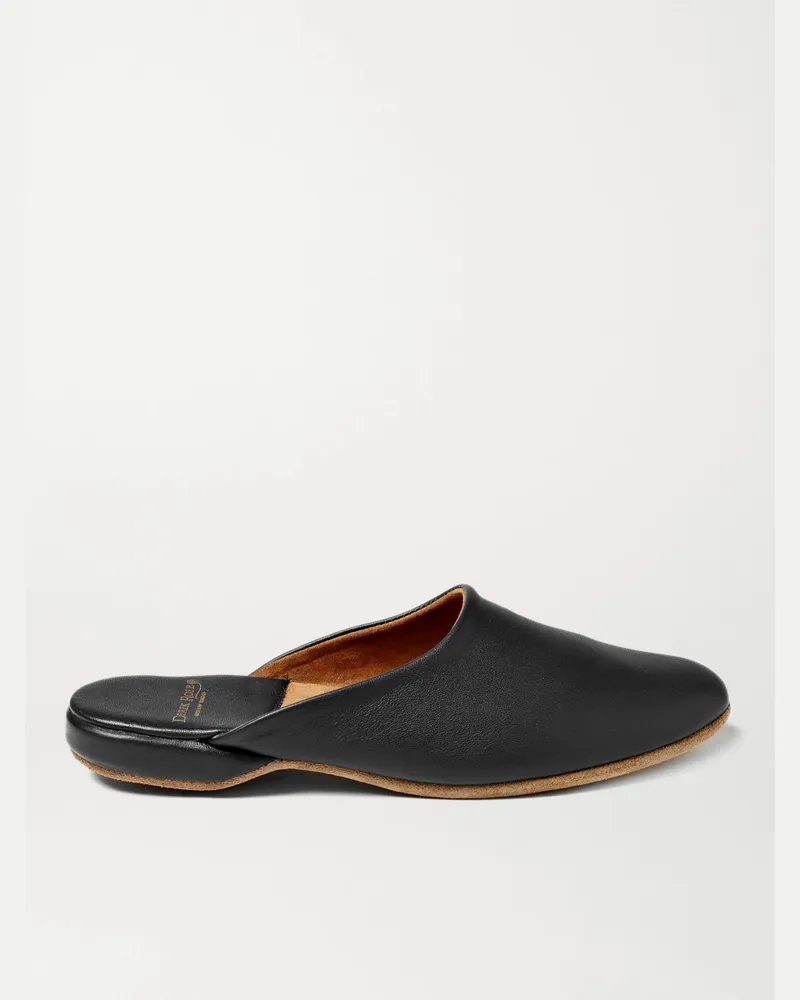 Derek Rose Morgan Leather Slippers Black
