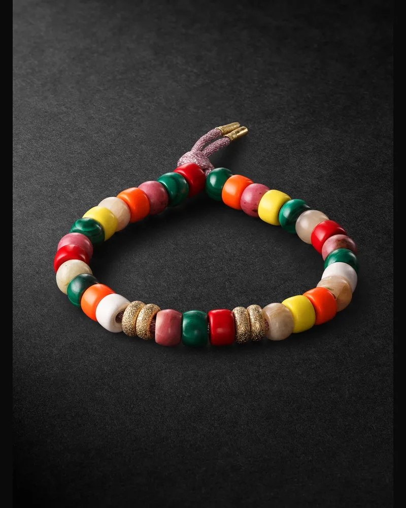 Carolina Bucci Fire Forte Beads Multi-Stone and Cord Bracelet Red