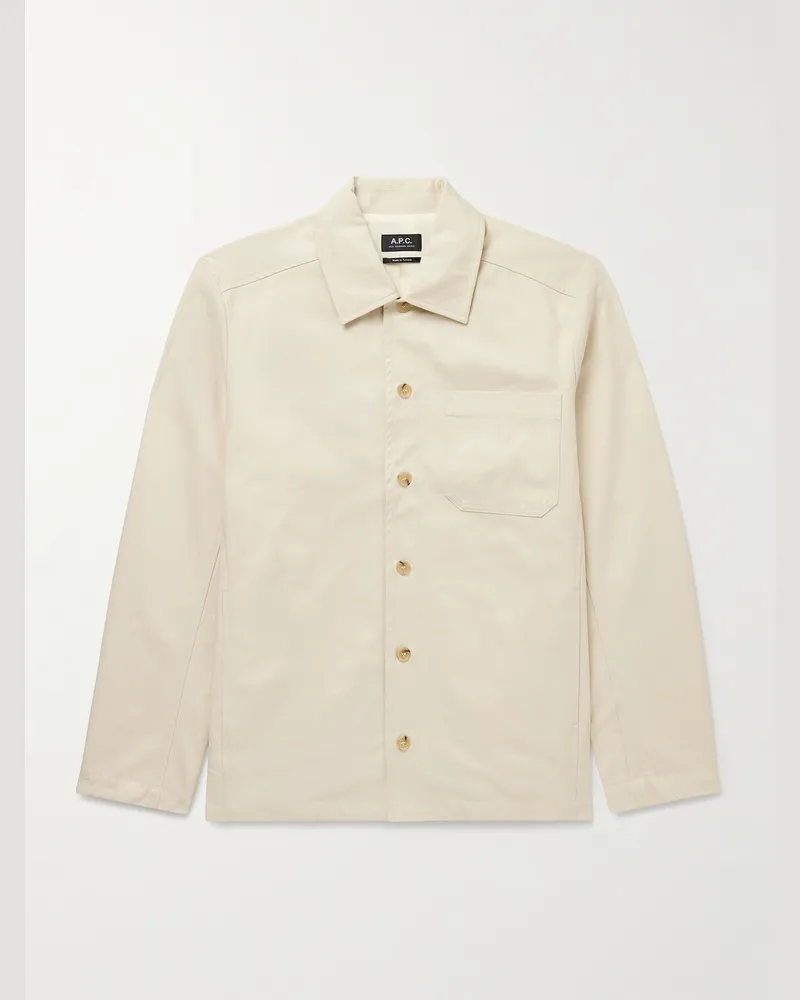 A.P.C. Jeffray Hemdjacke aus Baumwolle mit Fischgratmuster Neutral