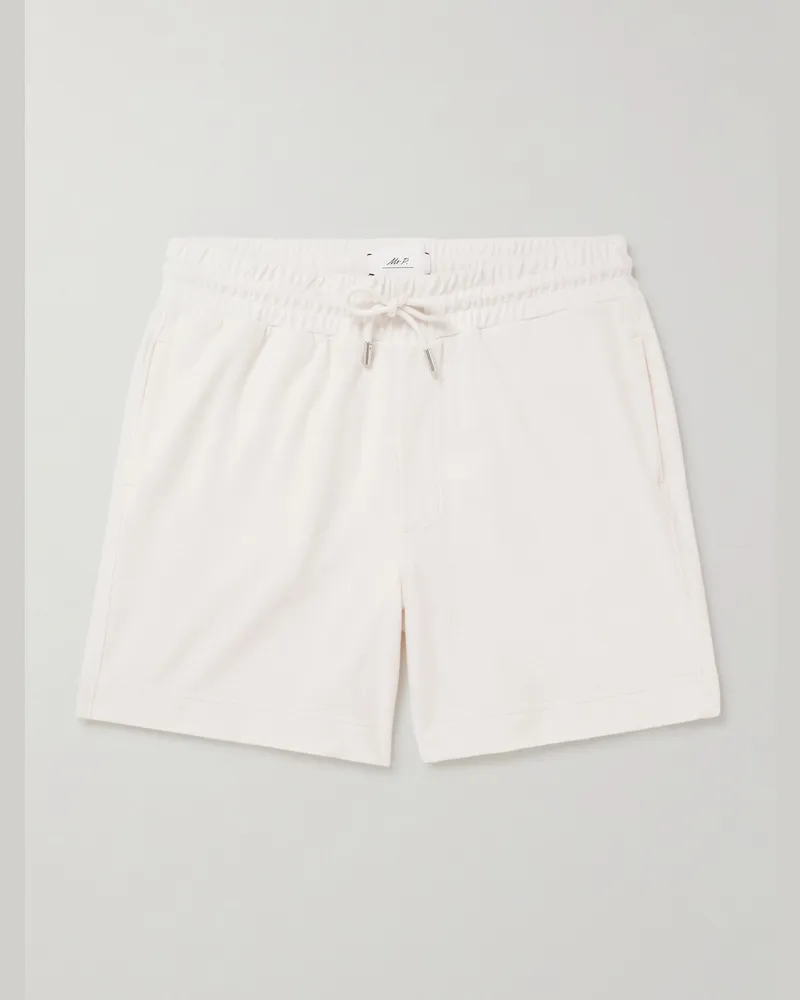 MR P. Gerade geschnittene Shorts aus Biobaumwollfrottee mit Kordelzugbund Neutral