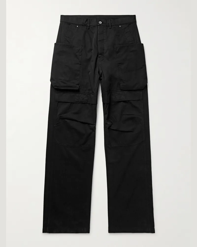 DRKSHDW by Rick Owens Stefan Wide-Leg Cotton-Twill Cargo Trousers Black