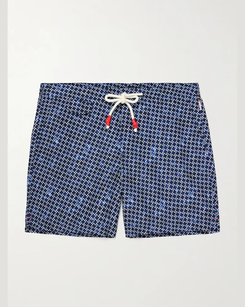 Orlebar Brown Standard Terrazzo schmal geschnittene mittellange Badeshorts aus recyceltem Material mit Print Blau