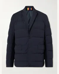 Paul Smith Daunenjacke aus gestepptem Stretch-Nylon mit Baumwollbesatz Blau