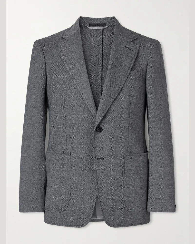 Tom Ford Shelton Wool-Blend Blazer Gray