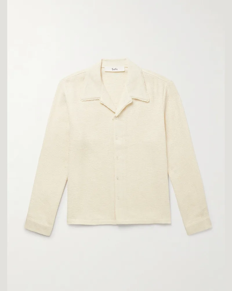 Séfr Jagou Hemd aus Tweed aus einer Baumwollmischung mit Reverskragen Neutral