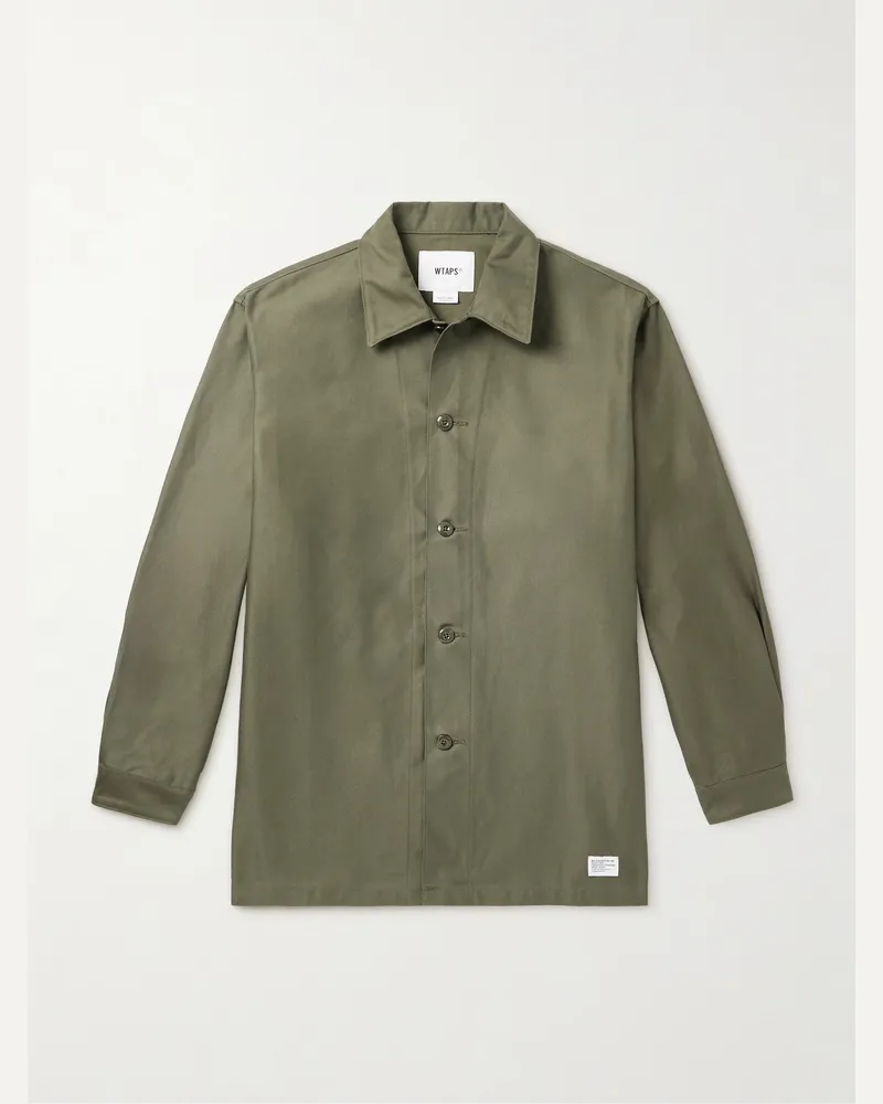 WTAPS Hemd aus Baumwoll-Twill mit Logoapplikation Grün