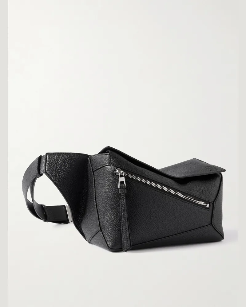 Loewe Puzzle Edge Small Full-Grain Leather Belt Bag Black