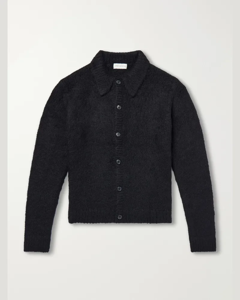 Dries van Noten Mora Cropped Alpaca-Blend Cardigan Black