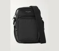 City Mini Logo-Print Leather-Trimmed Shell Camera Bag