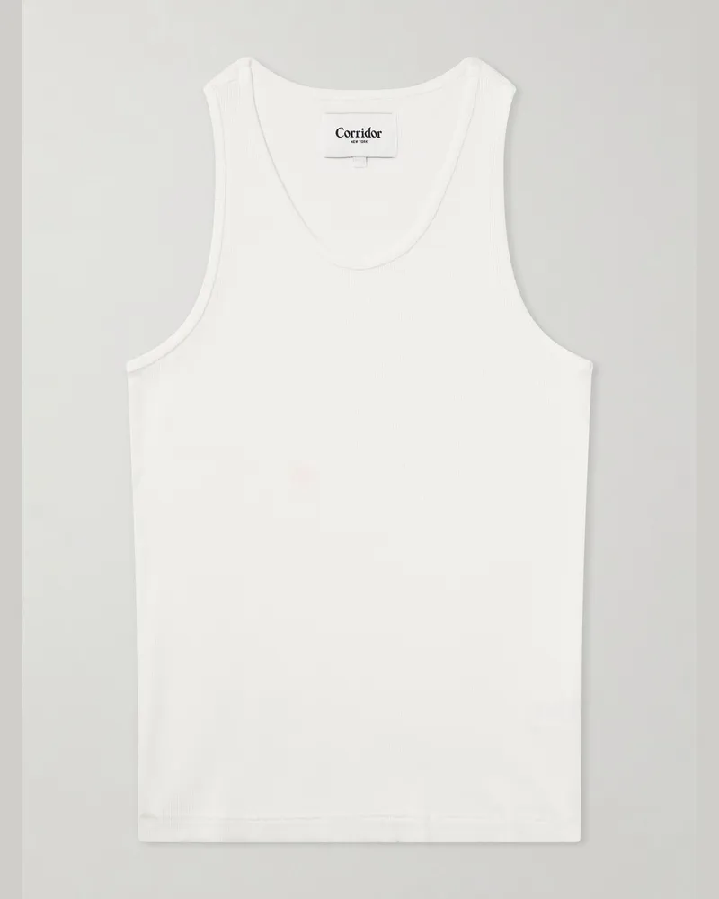 Corridor Ribbed Cotton Tank Top White
