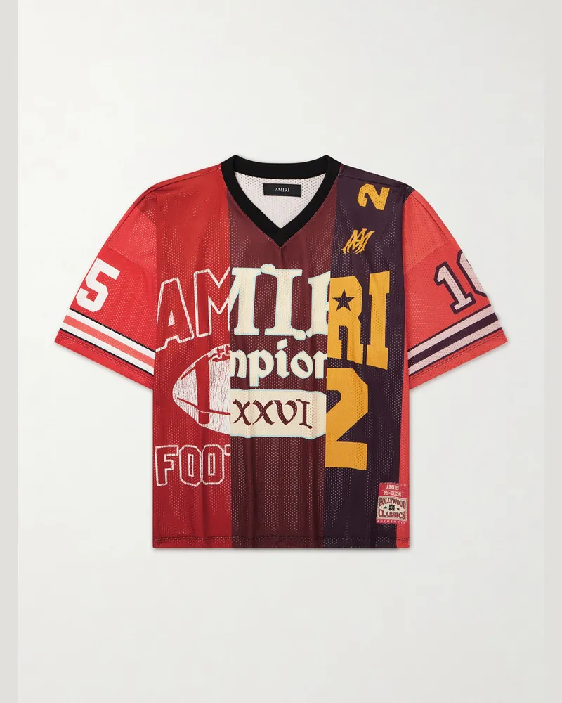 Amiri Oversized Printed Mesh T-Shirt Red