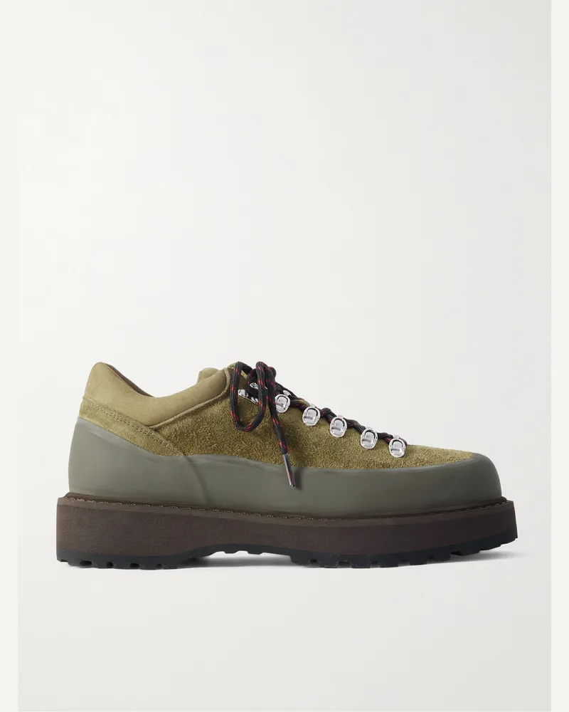 Diemme Cornaro Schnürschuhe aus Veloursleder mit Besatz aus Gummi und Nubukleder Grün