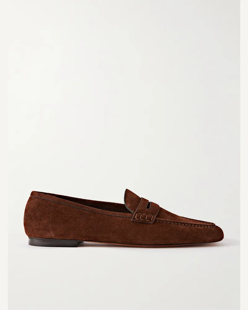 Ralph Lauren Pennyloafers aus Veloursleder Braun