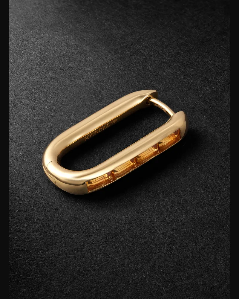 FOUNDRAE Einzelner Ohrring aus 18 Karat Gold mit Citrin Gold