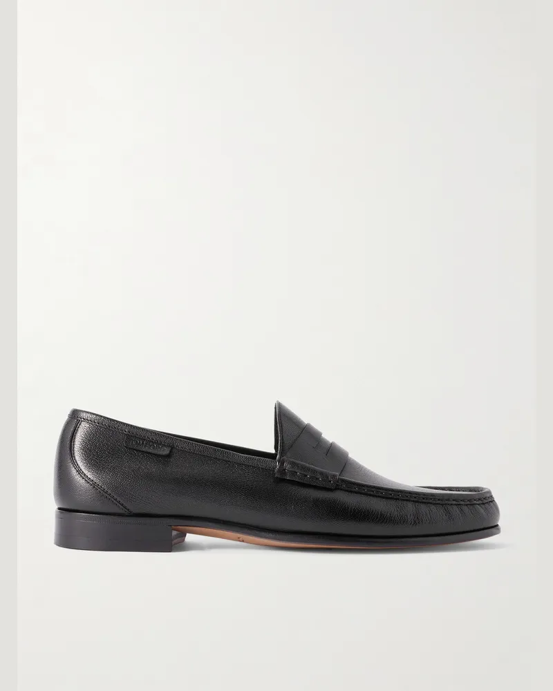 Tom Ford York Pennyloafers aus vollnarbigem Leder Schwarz