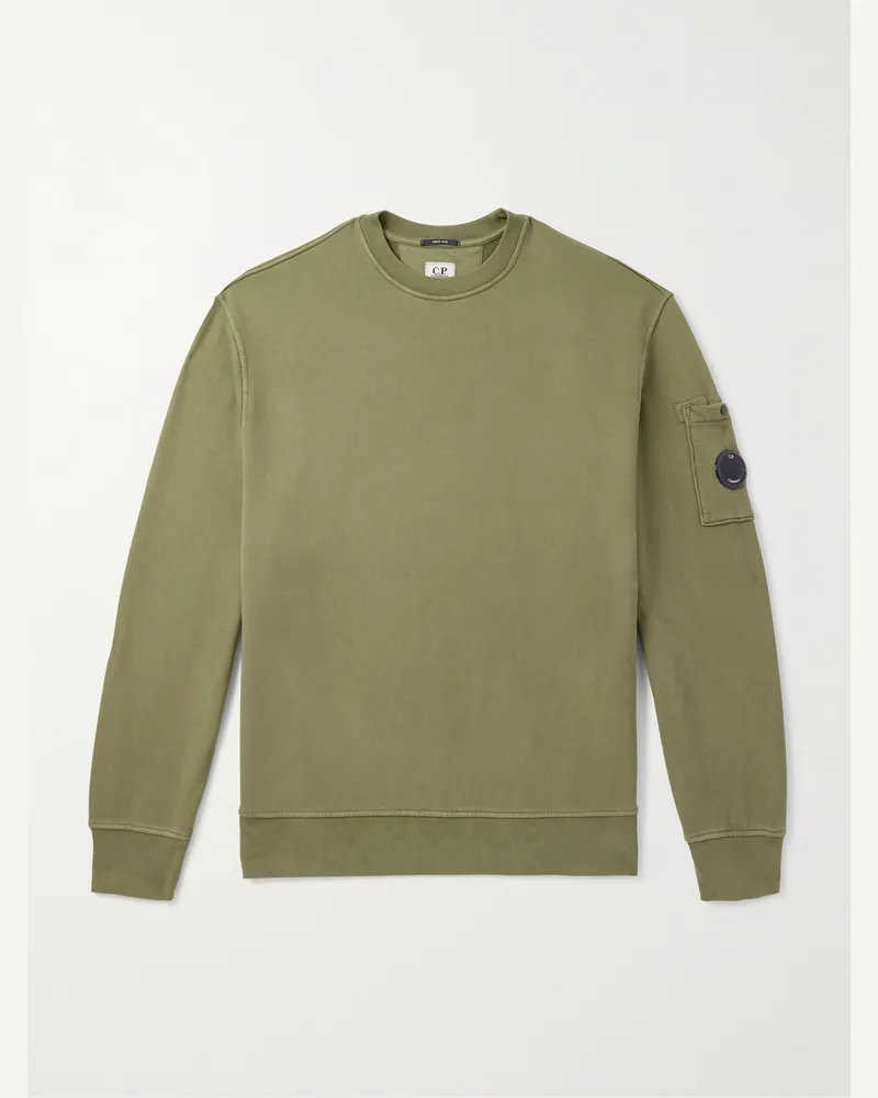 C.P. Company Sweatshirt aus gebürstetem Baumwoll-Jersey Grün