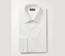 Smokinghemd aus Baumwoll-Piqué mit Umschlagmanschette