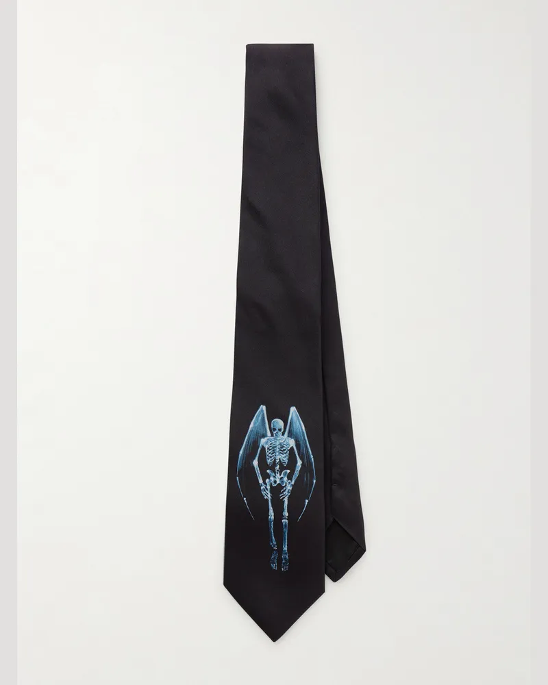 Our Legacy 7cm Printed Silk Tie Black