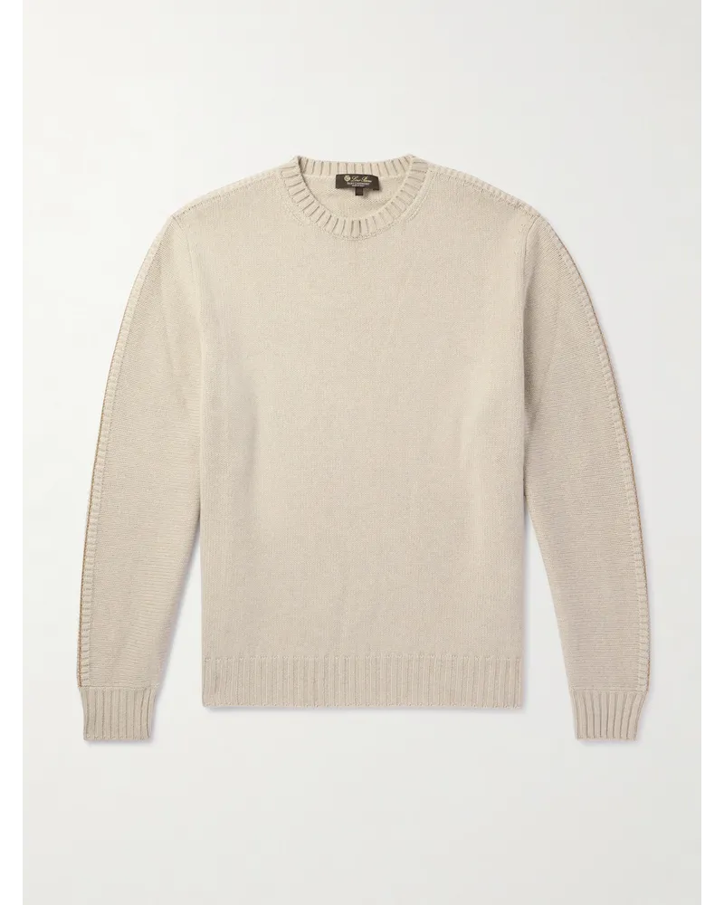 Loro Piana Pullover aus Kaschmir in Birdseye-Strick Neutral