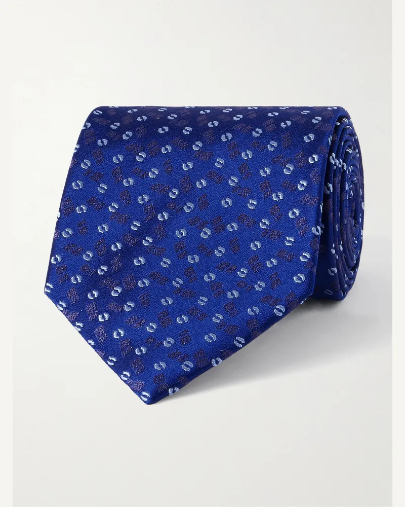 Charvet Krawatte aus Seiden-Jacquard, 8,5 cm Blau