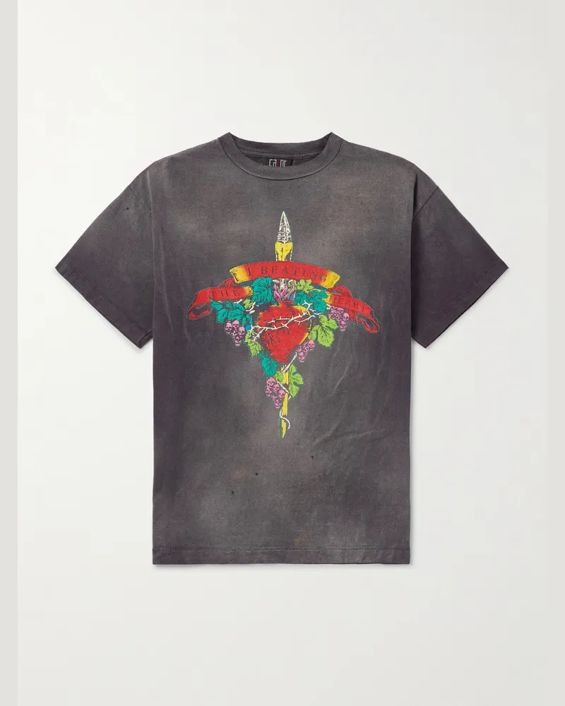SAINT MXXXXXX LASTMAN T-Shirt aus Baumwoll-Jersey mit Print Grau
