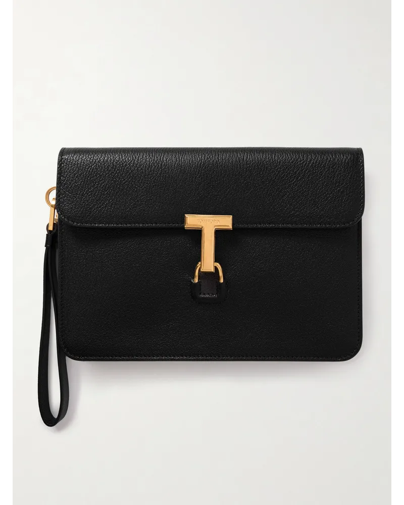 Tom Ford Monarch Tasche aus vollnarbigem Leder Schwarz