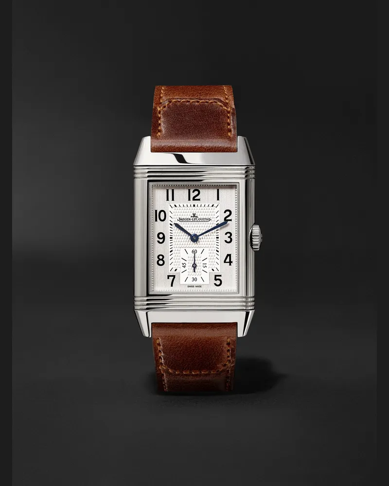 Jaeger-LeCoultre Reverso Classic Large 27 Mm Uhr Aus Edelstahl Mit Lederarmband Silber